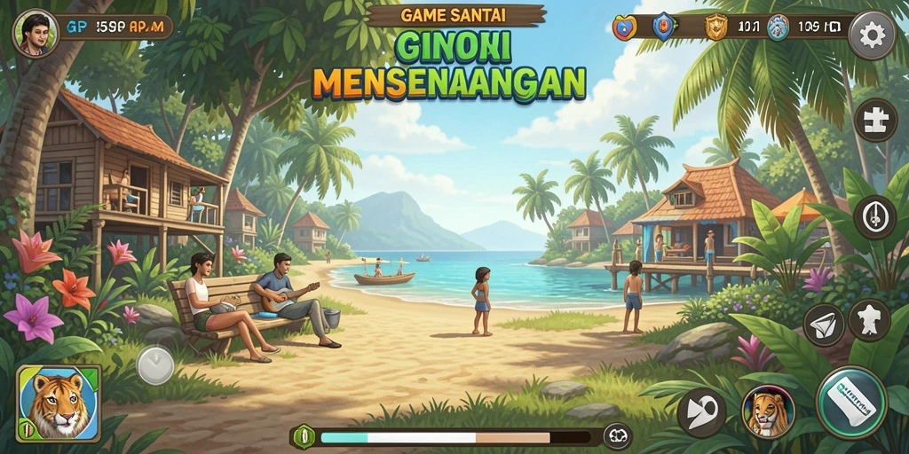 Tampilan gameplay 55RP yang ceria dan menyenangkan.