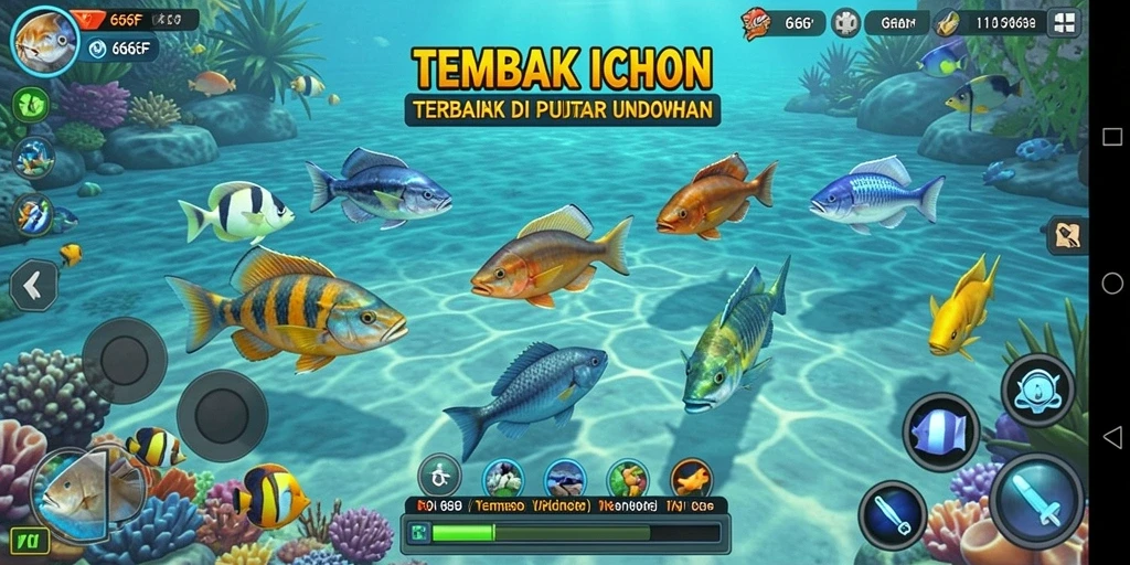Tampilan gameplay Tembak Ikan yang menarik di 666F.
