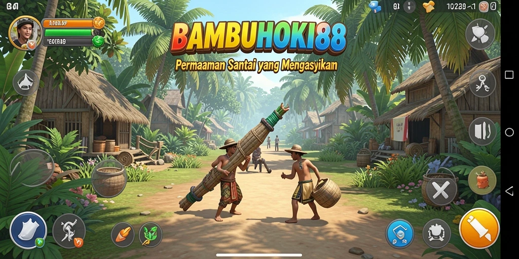 Tampilan gameplay <strong>BAMBUHOKI88</strong> yang ceria dan menarik.