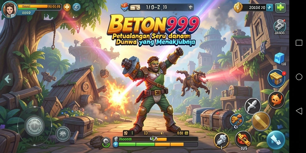 Tampilan gameplay BETON999 dengan grafis menakjubkan dan petualangan seru.