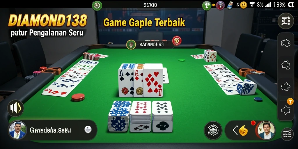 Tampilan menarik dari gameplay Gaple di DIAMOND138.