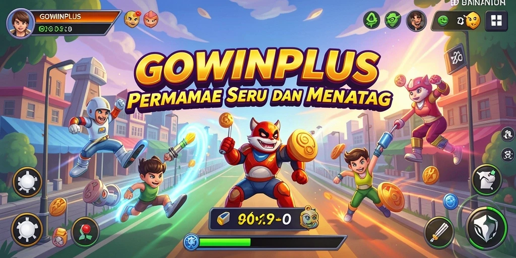 Menggambarkan gameplay menyenangkan GOWINPLUS dengan banyak tantangan.
