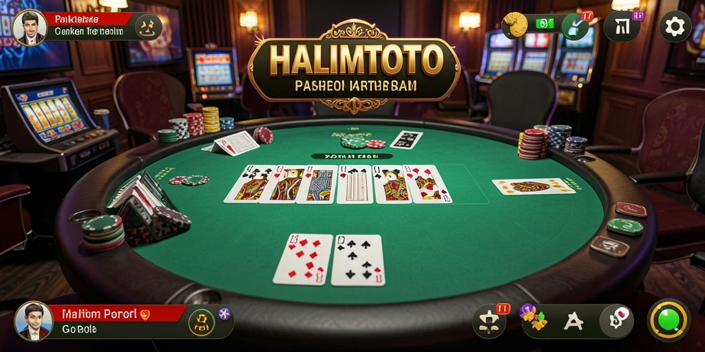 Tampilan gameplay menarik dalam permainan Poker HALIMTOTO.