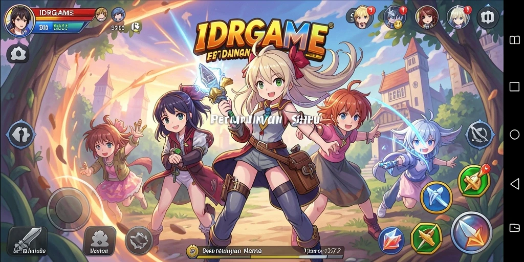 Tampilan gameplay IDRGAME dalam dunia anime yang memukau.