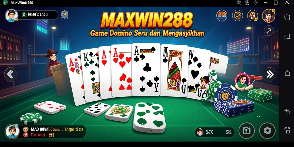 Tangkapan layar menunjukkan gameplay seru dari MAXWIN288 dalam permainan domino.