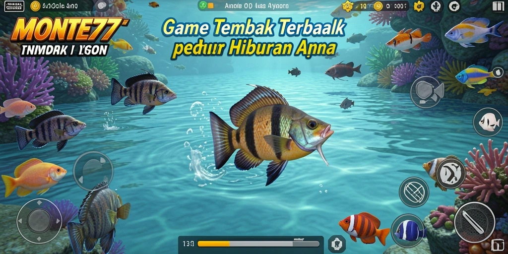 Screenshot menampilkan gameplay seru Tembak Ikan di MONTE77.
