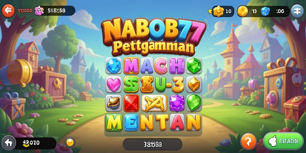 Tampilan gameplay seru NABOB77 dalam aksi Match-3.