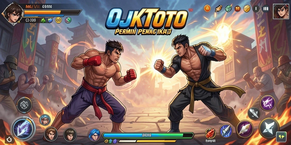 Tampilan aksi seru dalam game Fighting OJKTOTO.